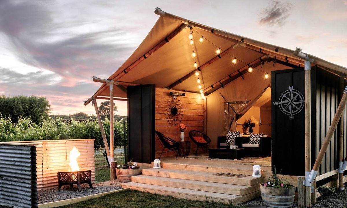 Clive RV Rental | Beautiful Safari Tent on a Gorgeous Vineyard near Hastings, North Island