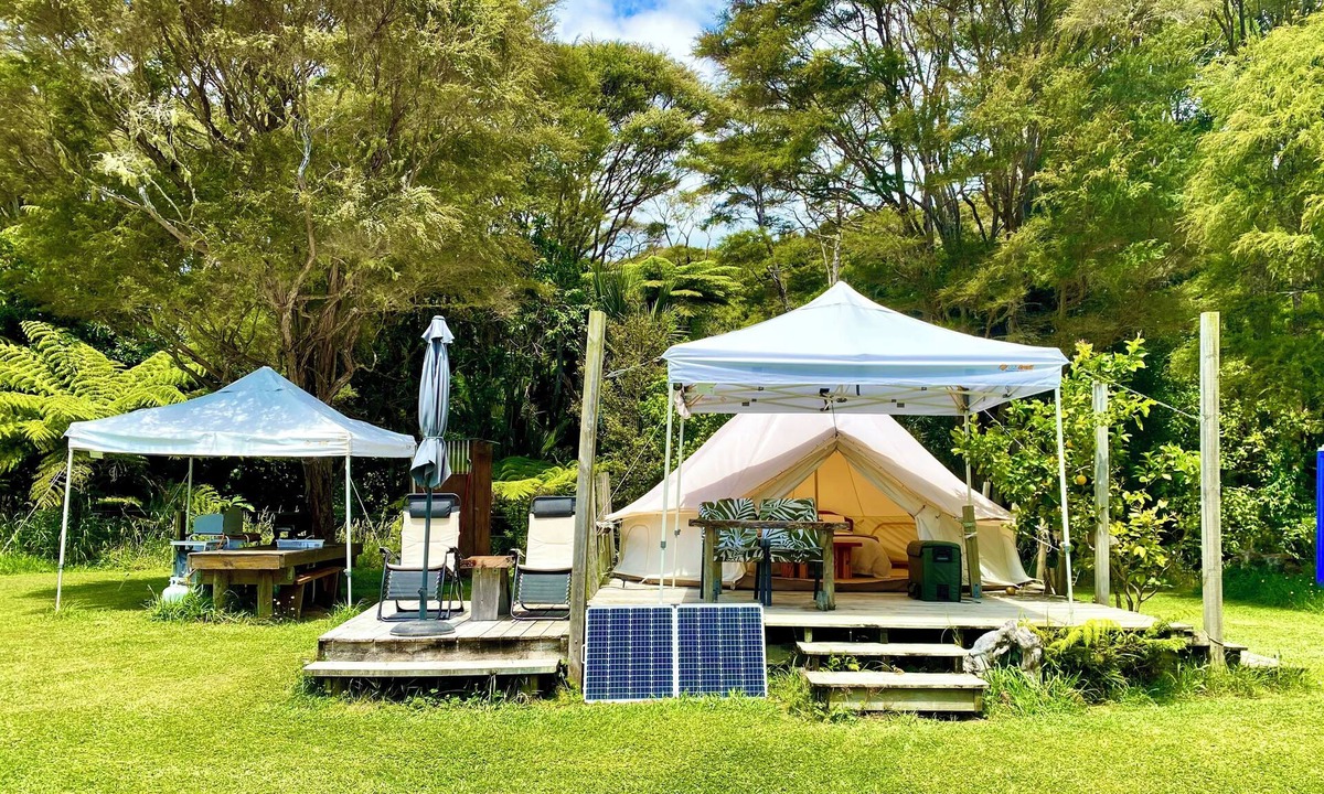 Coroglen RV Rental | Coro Camping Glamping in nature. Totally private with own bush clad river pool