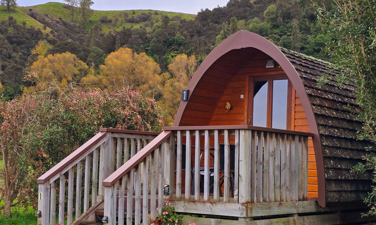Mangaweka Cabin | Pod 1 at Flat Hills Cafe and Tourist Park (sleeps 4), right on State Highway 1