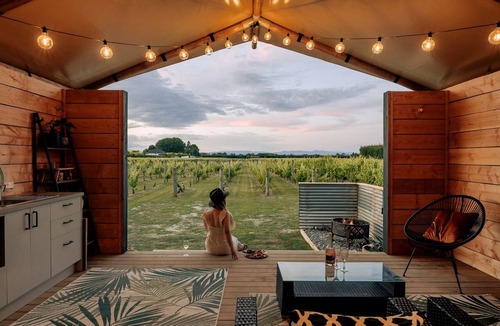Clive RV Rental | Beautiful Safari Tent on a Gorgeous Vineyard near Hastings, North Island