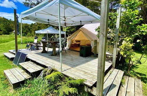 Coroglen RV Rental | Coro Camping Glamping in nature. Totally private with own bush clad river pool