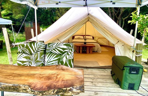 Coroglen RV Rental | Coro Camping Glamping in nature. Totally private with own bush clad river pool