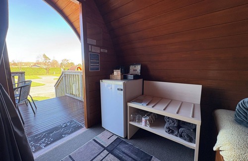 Mangaweka Cabin | Pod 1 at Flat Hills Cafe and Tourist Park (sleeps 4), right on State Highway 1