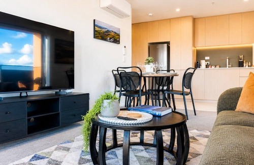 Christchurch City Centre Apartment | Te Kaha view apartment with a city balcony in Christchurch