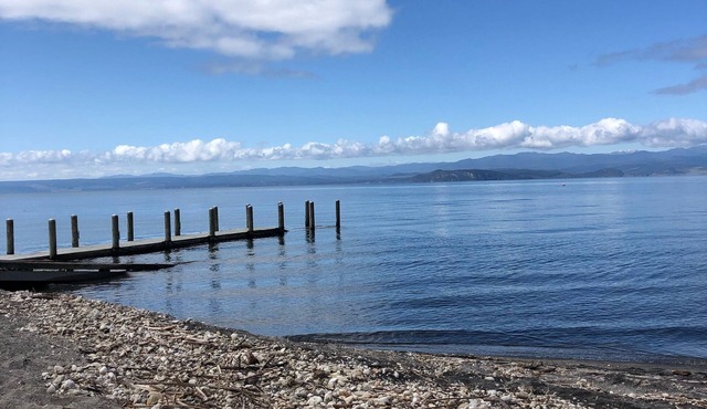Lake Taupo- Whareroa Village, sit on the deck enjoy the view.