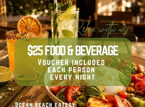 Relax - Food & beverage package included at our onsite restaurant - OBE