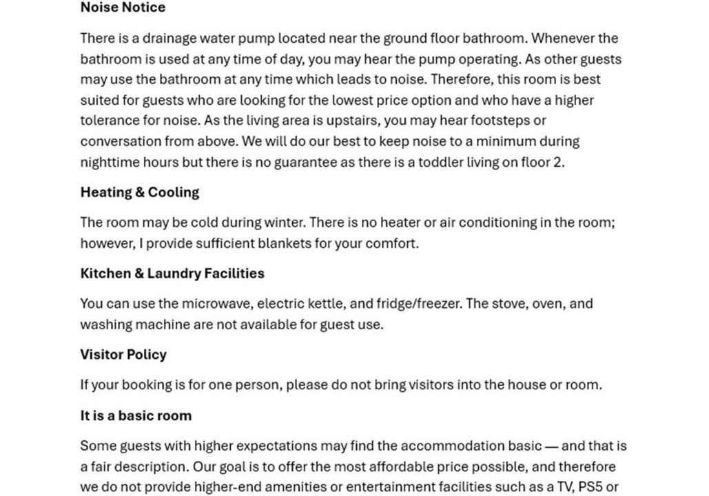 Greenhithe House | Very basic room
