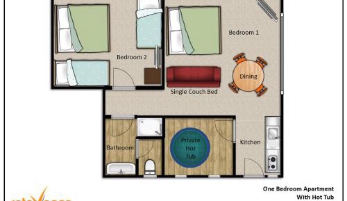 One-Bedroom Apartment with Hot Tub (6 Adults)