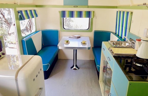 Tryphena Cabin | Fun and Funky - fully restored genuine 1940's handmade caravan