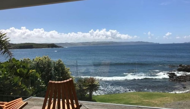 Idyllic absolute waterfront view from TIDE at The Sea House in Bay of Islands