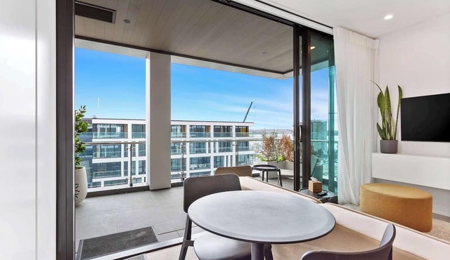 Sleek Modern Studio with Balcony by Zodiak Stays