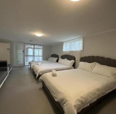 3 double beds and 2 sofa beds studio